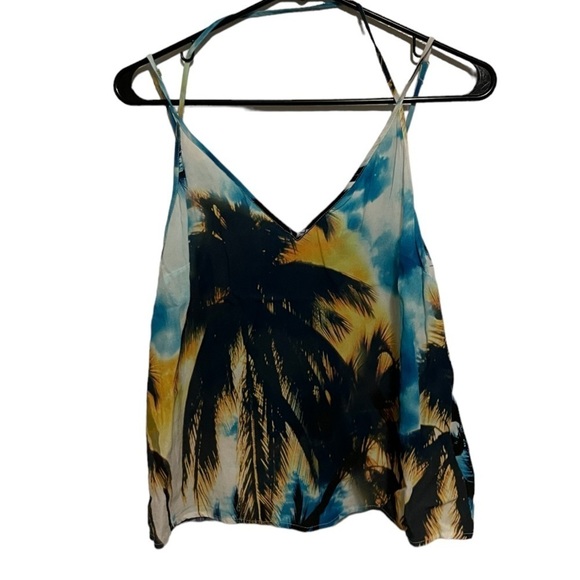 Suboo Palm Print Playsuit Tank Top Size 4 - Picture 3 of 6